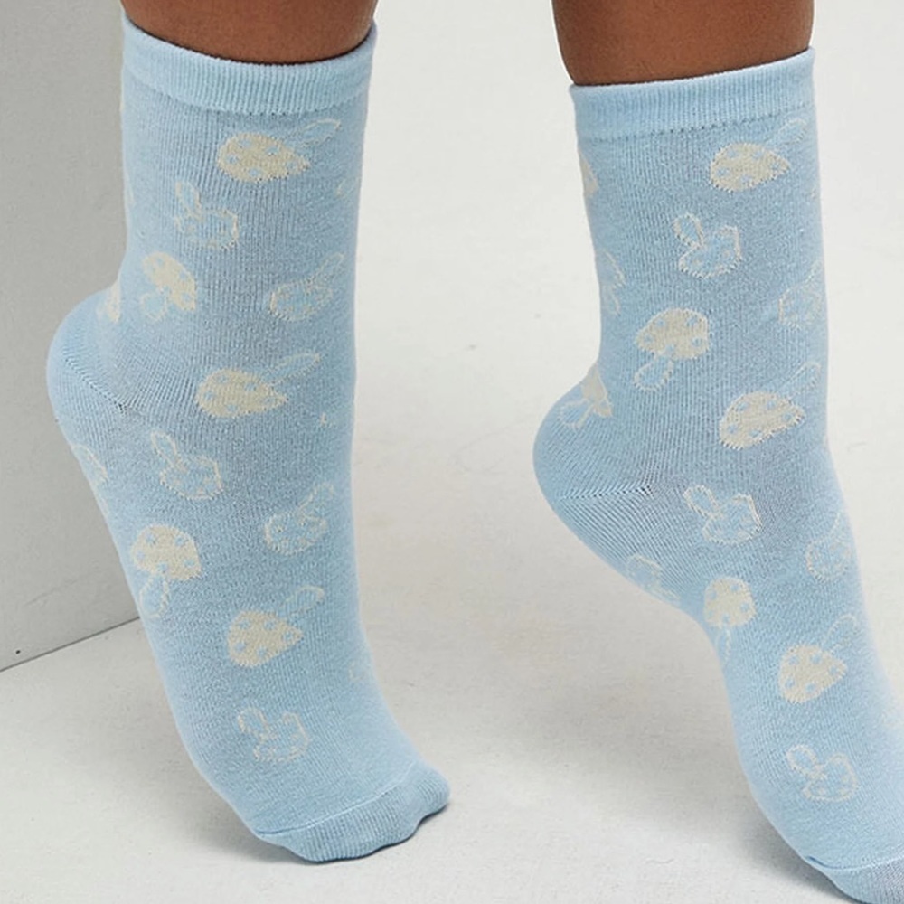 LA Hearts Blue All Over Print Mushroom Socks, OS, NWT, For Bundle Purchases Only